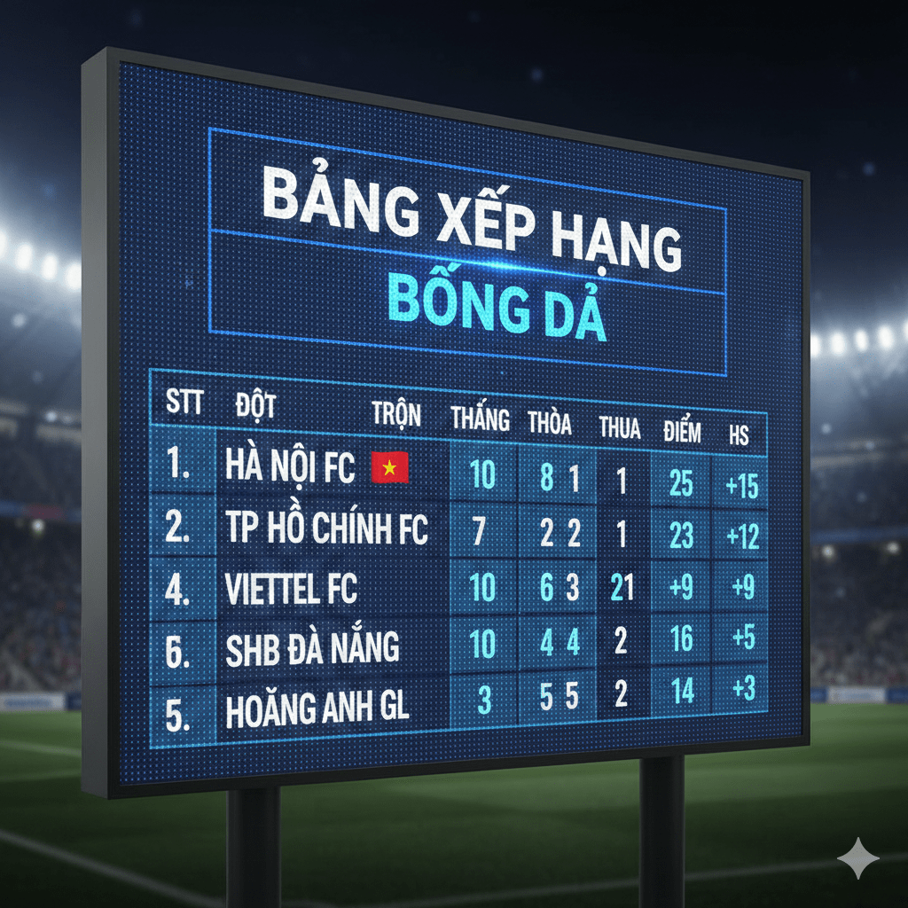 Bảng Xếp Hạng Bóng Đá: Giải Thích Chi Tiết Và Cập Nhật BXH Mới Nhất 2026 1 Cập Nhật Bảng Xếp Hạng Bóng Đá Mới Nhất