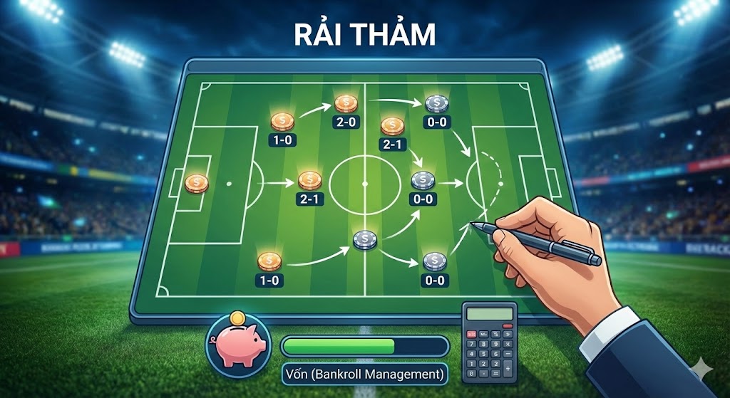 Chiến thuật rải thảm và quản lý vốn khi chơi kèo tỷ số