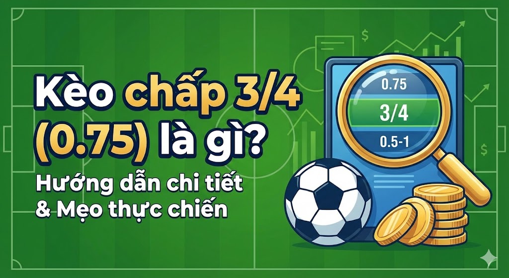 Kèo chấp 3/4 là gì? (Kèo 0.75, kèo 0.5-1, kèo nửa một)