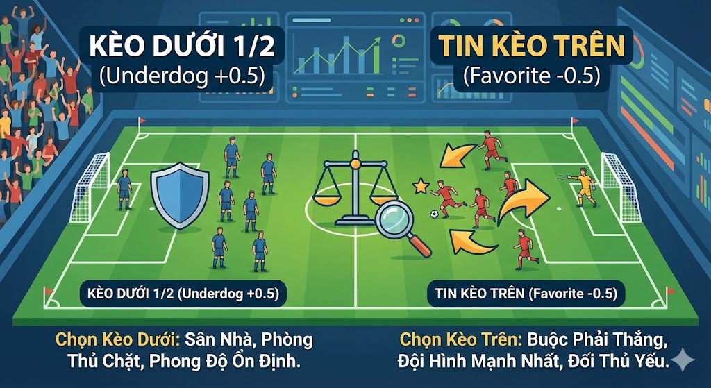 Kinh nghiệm đánh kèo dưới 1/2