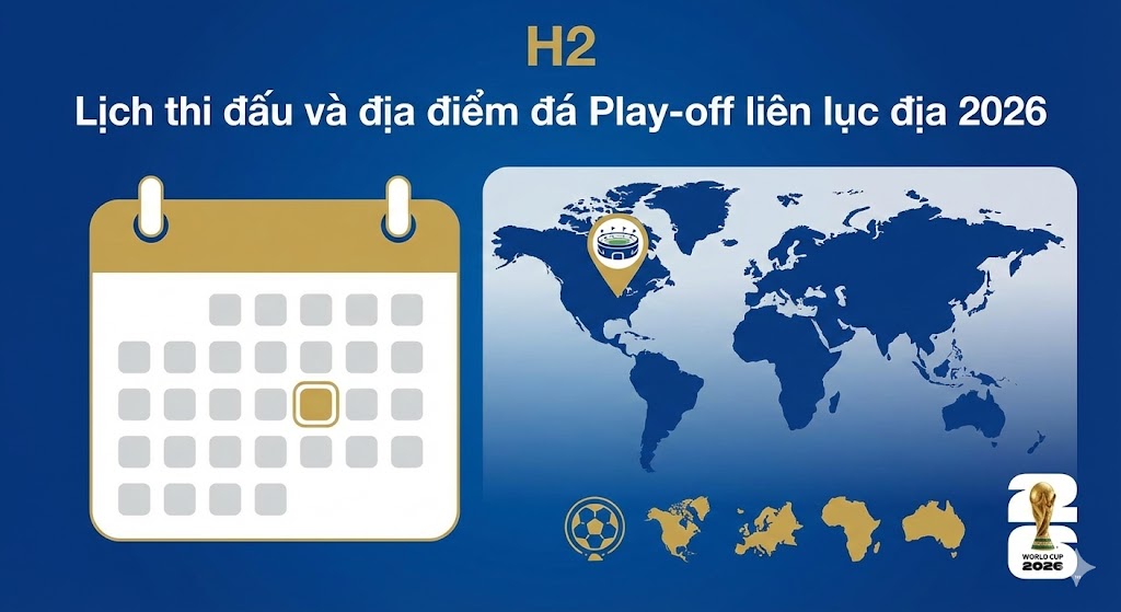 Lịch thi đấu và địa điểm đá Play-off liên lục địa 2026