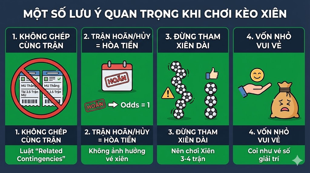 Một số lưu ý quan trọng khi chơi kèo xiên