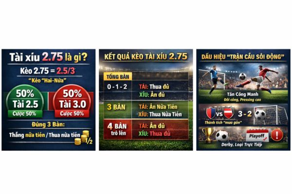 Tài xỉu 2.75 Cách đọc kèo 2.53, kịch bản ăn thua và bí kíp bắt trận đôi công